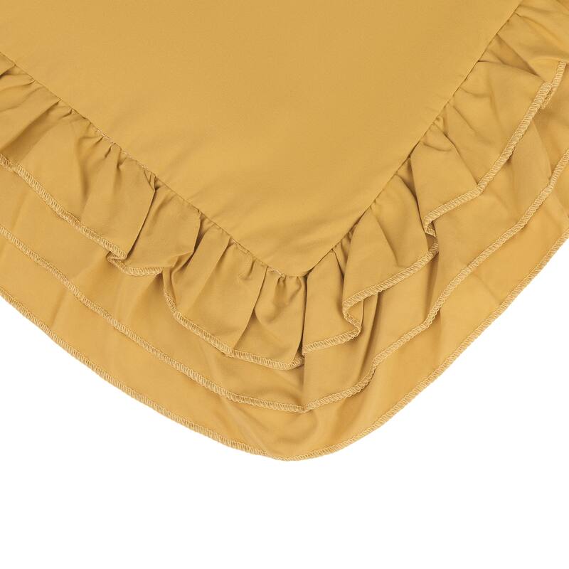 Triple Ruffle Pillowcases, Set of 2 Pillow Covers, Bedding Pillow Shams with Envelope Closure