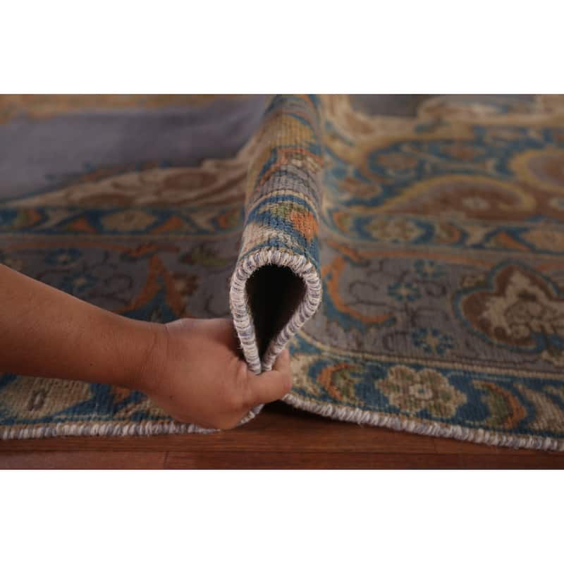 Blue Tabriz Persian Vintage Area Rug Handmade Living Room Wool Carpet - 8'0"x 11'7"