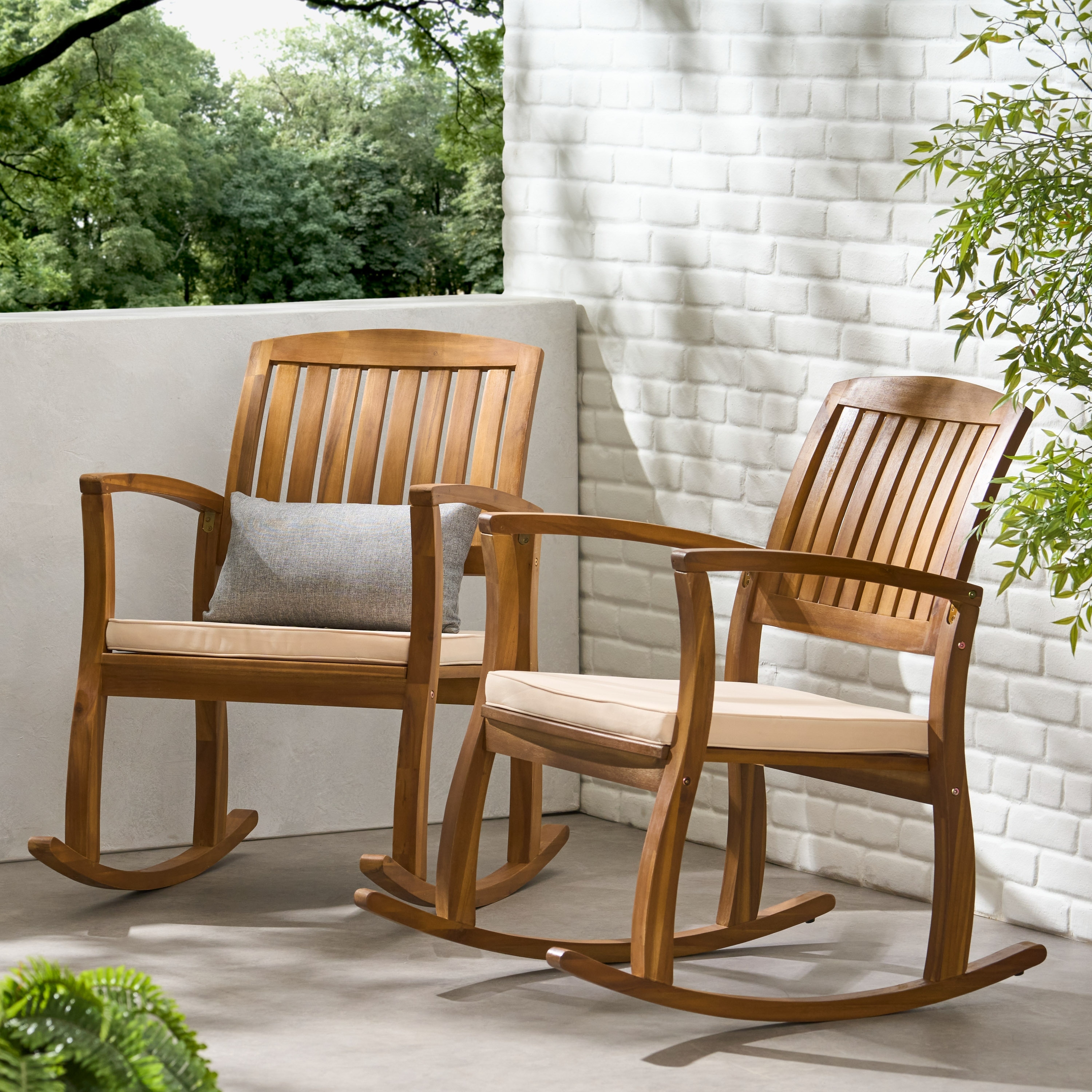 Nuna acacia wood shop rocking chair