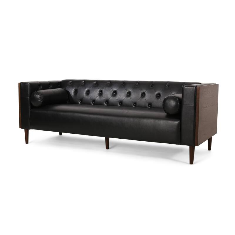 Faraway Modern Tufted Sofa w/ Accent Pillows by Christopher Knight Home