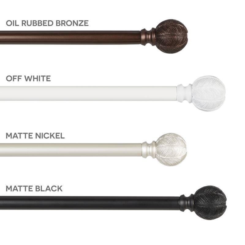 ATI Home Acanthus 1" Window Curtain Rod and Finial Set