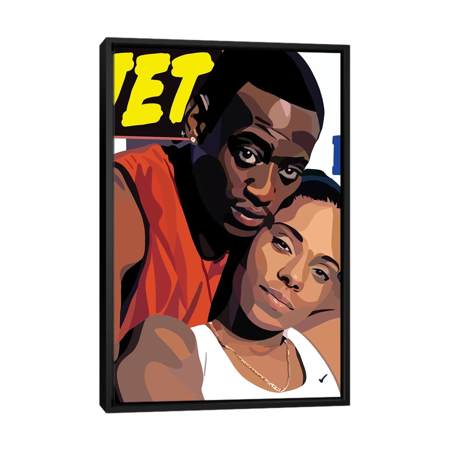 iCanvas "Love And Basketball" by Artpce Framed Canvas Print