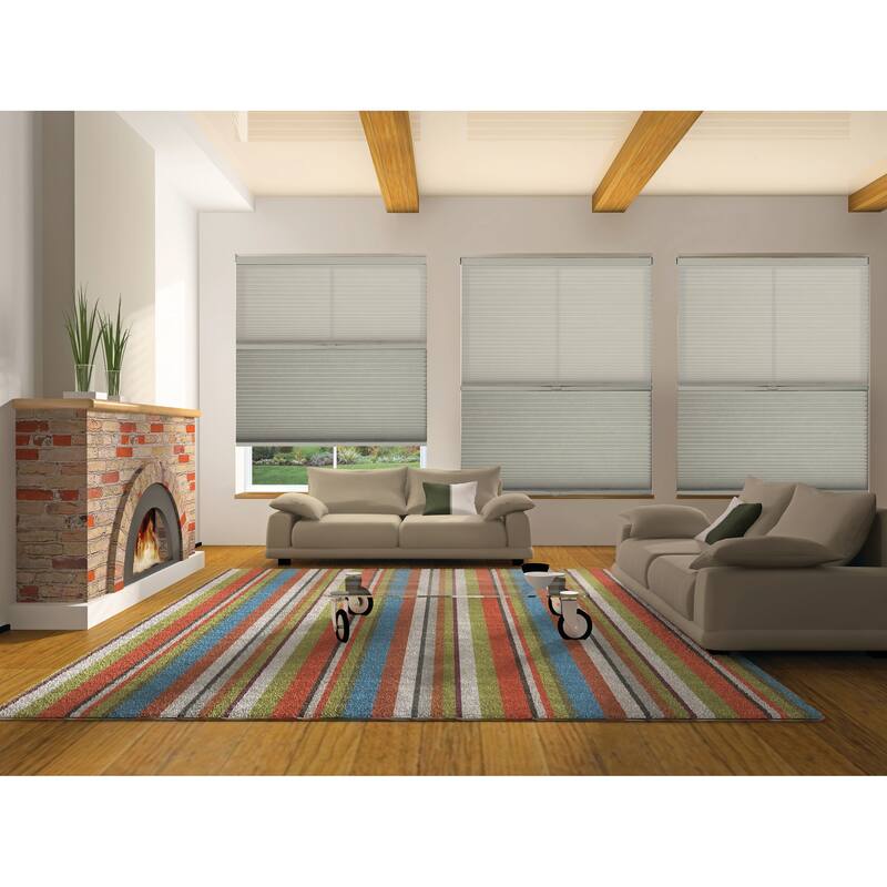 BlindsAvenue Cordless Day/Night Cellular Honeycomb Shade, 9/16" Single Cell, Misty Gray - 71" W x 48" H