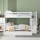 preview thumbnail 16 of 40, Twin Over Twin Bunk Bed with Trundle Bed, Staircase and 4 Storage Drawers, Solid Wood Bunk Beds with Stairs and Guardrail