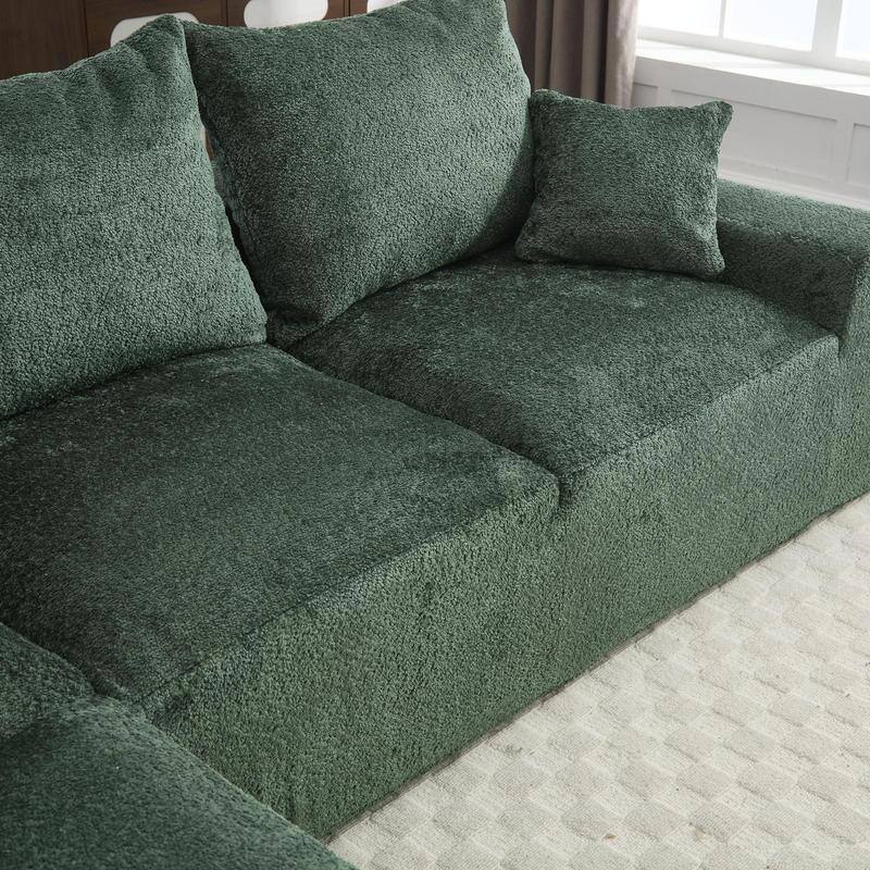 Stylish L-Shaped Sofa,Soft Fabric,Deep Seat and No Assembly