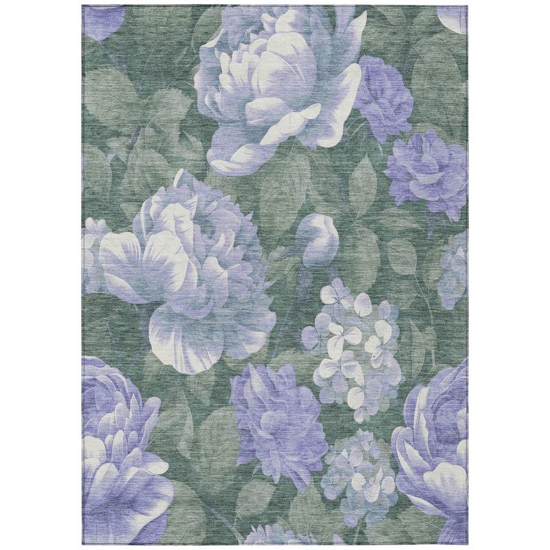 HomeRoots Floral Transitional Rectangle Outdoor Rug