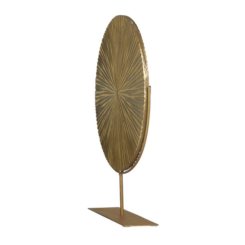 CosmoLiving by Cosmopolitan Gold, Black or White Wood Carved Starburst Decorative Sculpture with Stand