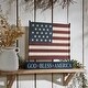 preview thumbnail 4 of 4, Canvas American Flag on Blue GBA MDF Base Decor 12x14x1