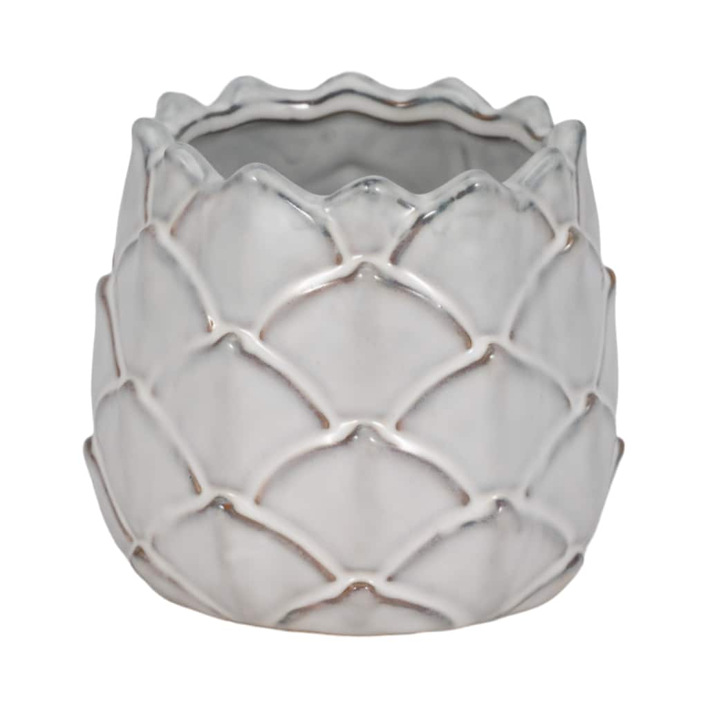 Sagebrook Home 5"H White Artichoke Planter