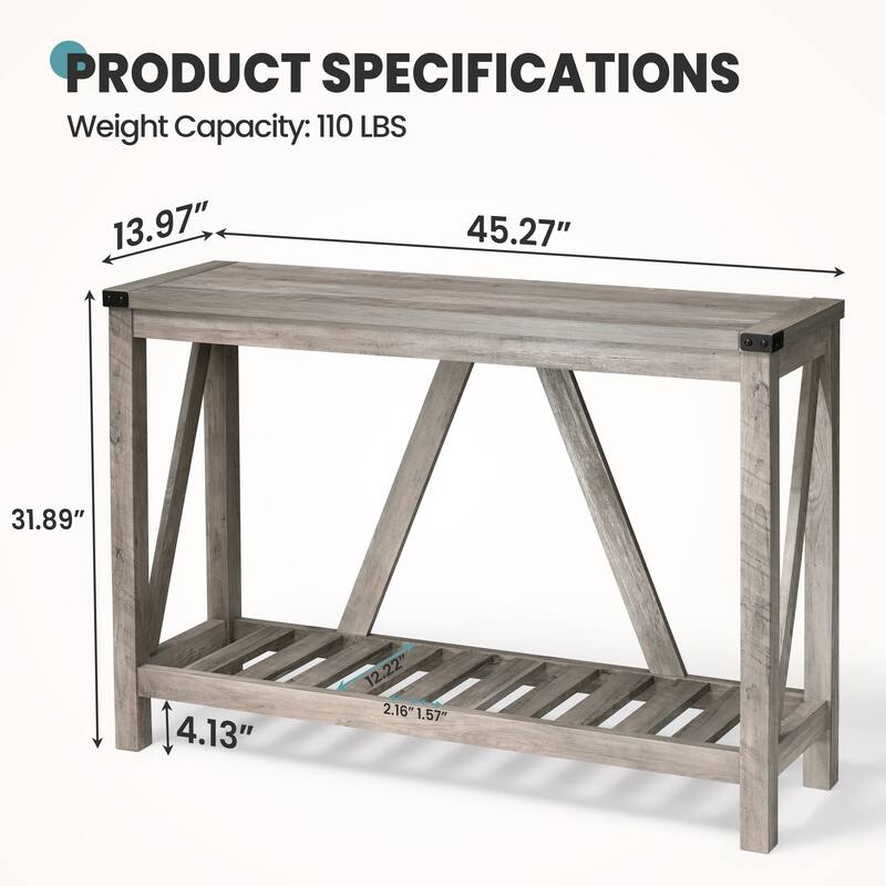 Crestlive 2 Tiers Entryway Console Table Living Room Behind Couch Sofa Table
