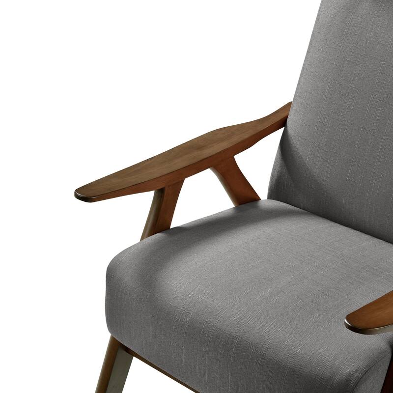 Walnut Finish Solid Wood High-Back Accent Chair