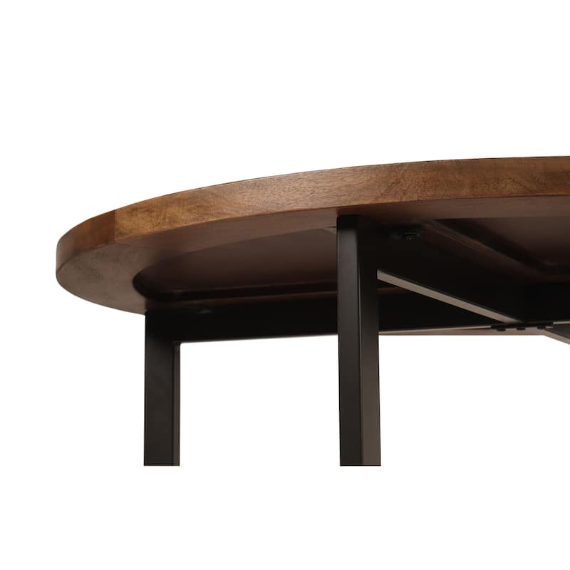 Sherrill 48-inch Diameter Mango & Steel Modern Dining Table
