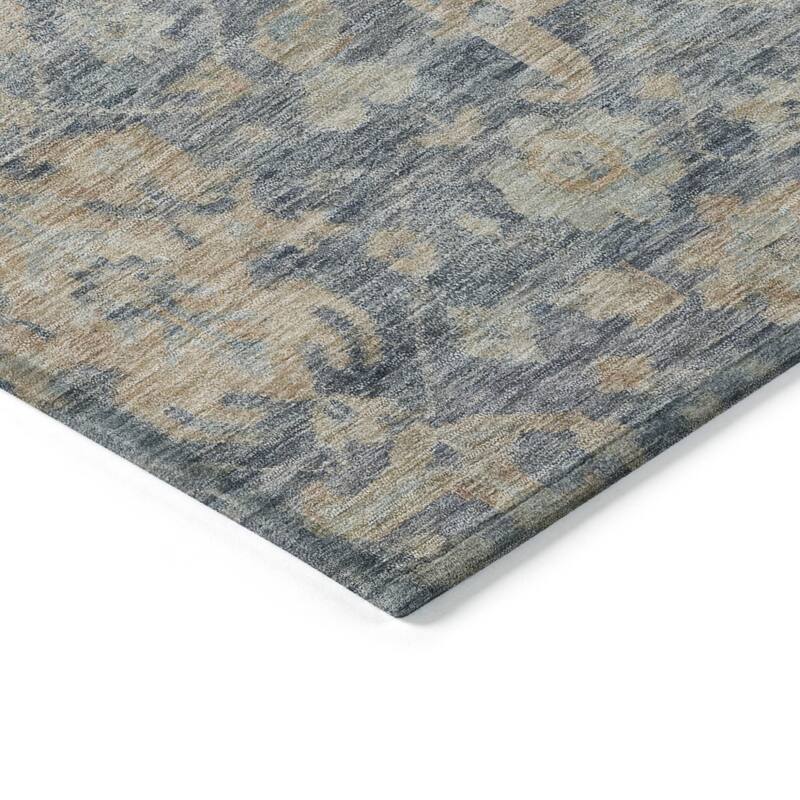 HomeRoots Damask Traditional Rectangle Outdoor Rug