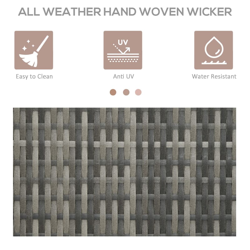 Outsunny Valet Pool Towel Rack, Waterproof PE plastic Rattan Wicker, Indoor Outdoor Spa, and Hot Tub Accessory Storage
