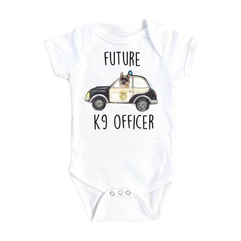 Police K9 - Baby Boy Girl Clothes Infant Bodysuit Funny Cute Newborn - Natural - 0-3M