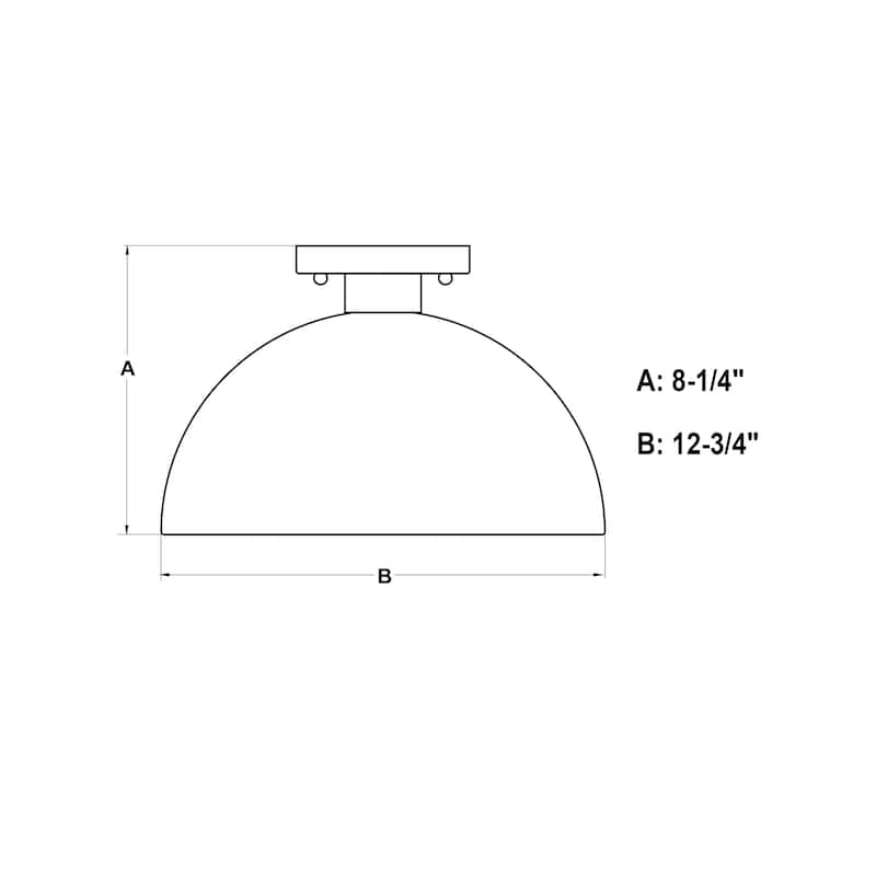 Devon 12.75-in W LED Compatible Mid-Century Modern Semi Flush Mount Ceiling Light