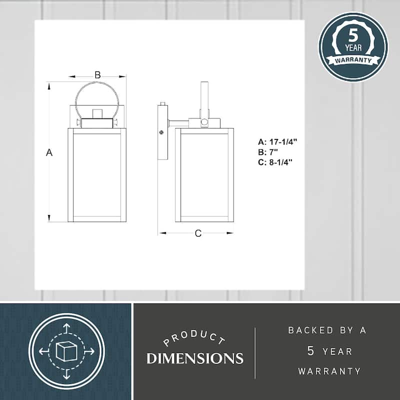 Medinah 1 Light Dusk to Dawn Outdoor Wall Lantern Clear Glass