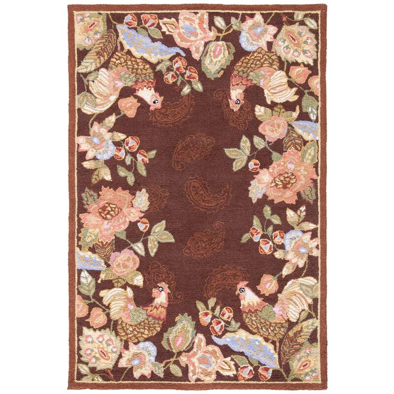 SAFAVIEH Handmade Chelsea Coby French Country Wool Rug - 3'9" x 5'9" - Maroon