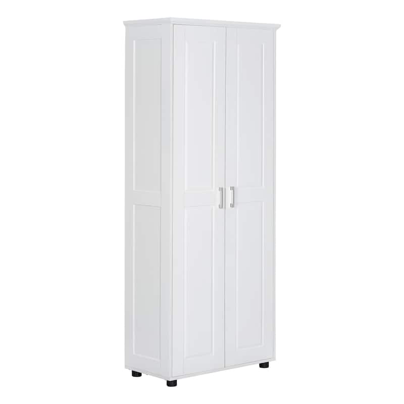 Double Door Wood Bathroom Moisture Proof Storage Cabinet w/ Shelves