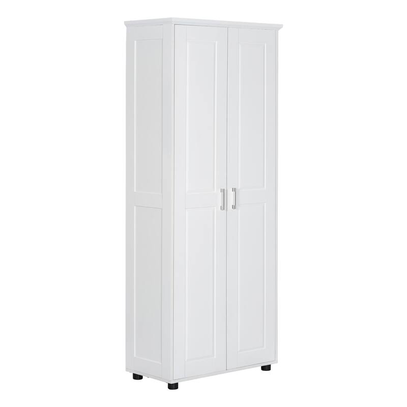 Roomfitters Storage Cabinet with 2 Doors Adjustable Shelf for Bathroom or Office Painted MDF Freestanding Unit, White