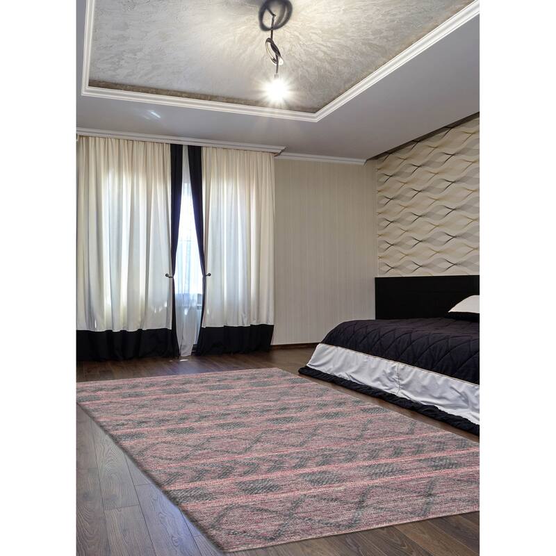 ECARPETGALLERY Braid weave Sienna Grey Wool Rug - 4'11 x 8'2