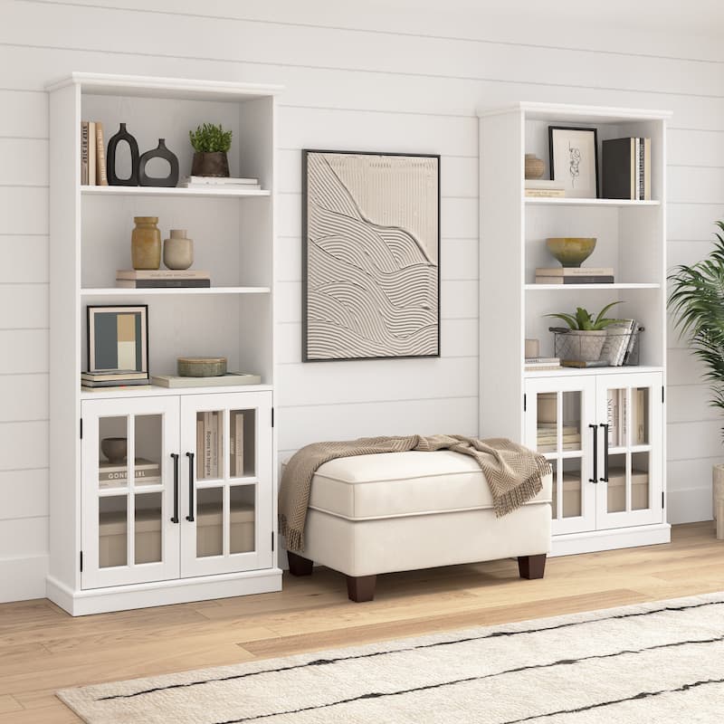 Westbrook 5 Shelf Bookcase with Glass Doors by Bush Furniture