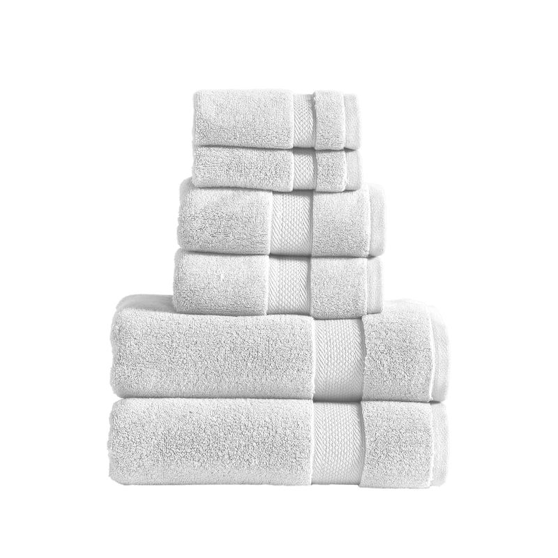 Modern Threads Luxury 6-Piece Cotton Quick-Dry Towel Set - White