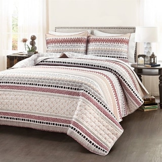 Red Stripe Double Bed Quilt main image 0
