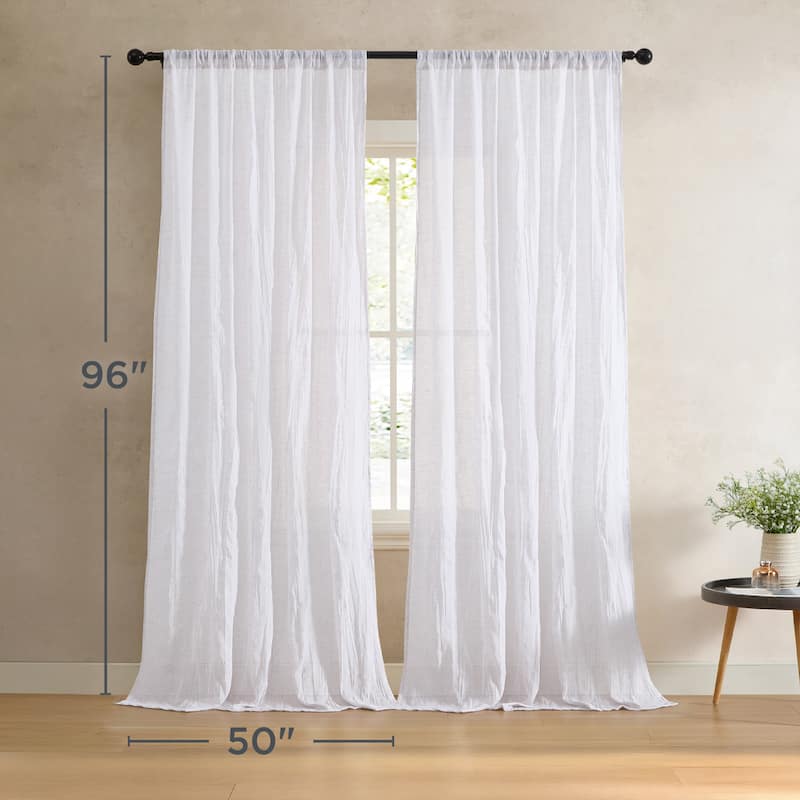 French Connection Charter Crushed Rod Pocket Window Curtain Pair