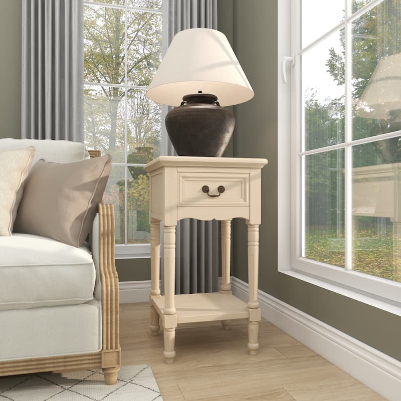 Marble Accent Table with Bronze Metal Legs - Brown - Roche River Decor