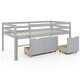 preview thumbnail 5 of 21, Twin Size Low Loft Bed with 3 Drawers with Ladder and Full-length Guardrails