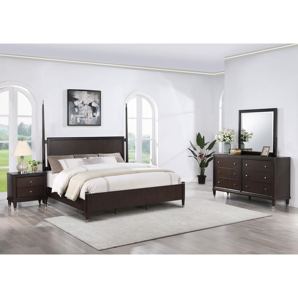 Niguel Brown 4-piece Poster Bedroom Set
