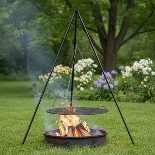 Sunnydaze Campfire Tripod with Grill Grate - 30