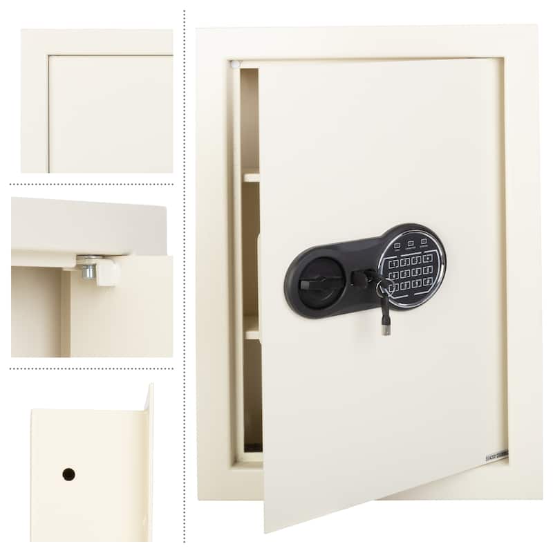 In-Wall Safe - Home or Business Safe with Keypad and 2 Manual Override Keys - Protects Cash, Jewelry, Passports by Paragon Safes