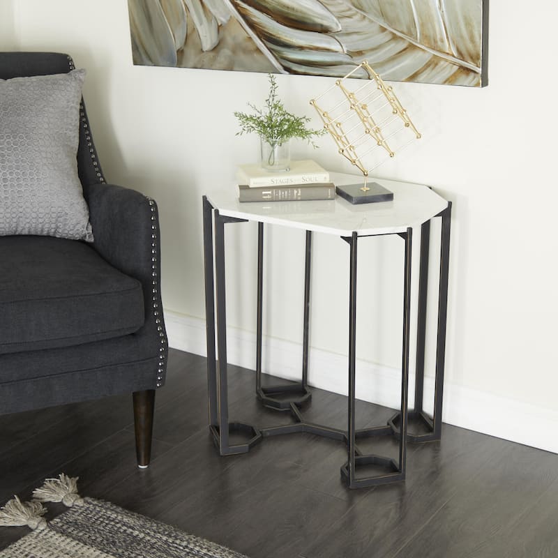 Metal Accent Table - White - Roche River Decor