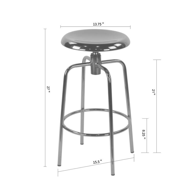 Set of 2 Ayala Gold Chrome Counter Stool