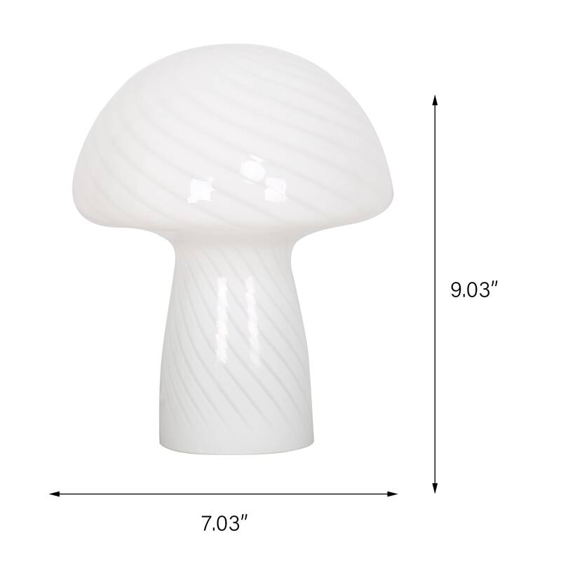 Modern Glass Mushroom Novelty Table Lamp with Stripes