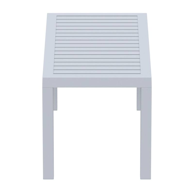 36" Silver Gray Patio Solid Rectangular Patio Resin Coffee Table