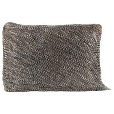 20" Walnut Brown Plush Furry Rectangular Throw Pillow