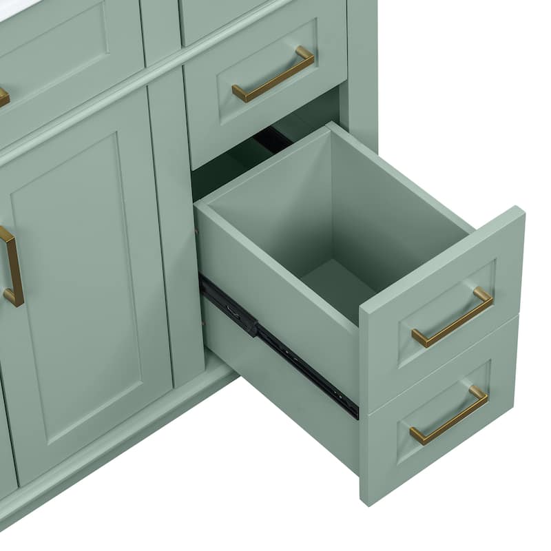 Bathroom Vanity with Sink Combo, Bathroom Cabinet with 2 Soft Close Doors and 4 Drawers, Vanity Set with Tip-Out Drawer