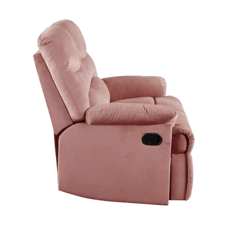 Velvet Upholstered Manual Motion Recliner Loveseat