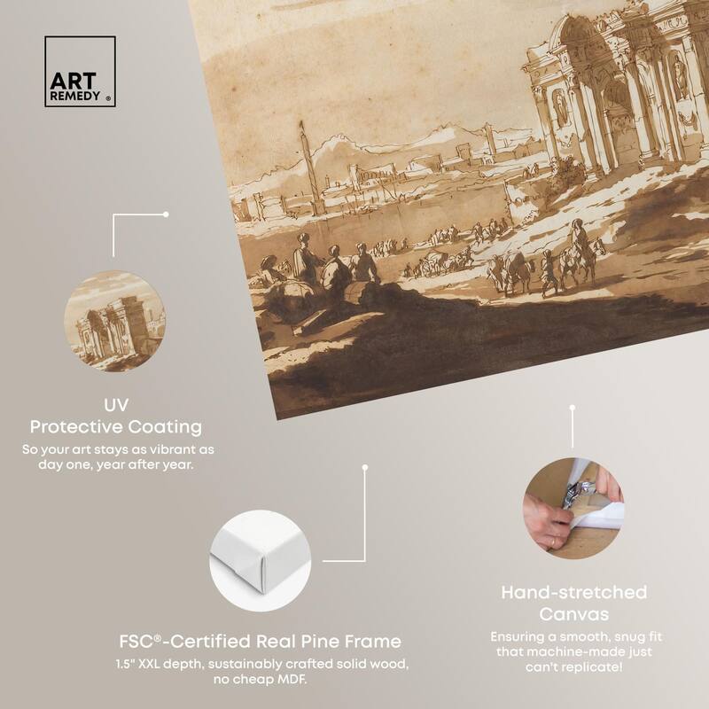 Capriccio View of Roman Ruins Canvas by Art Remedy, Gallery Wrapped