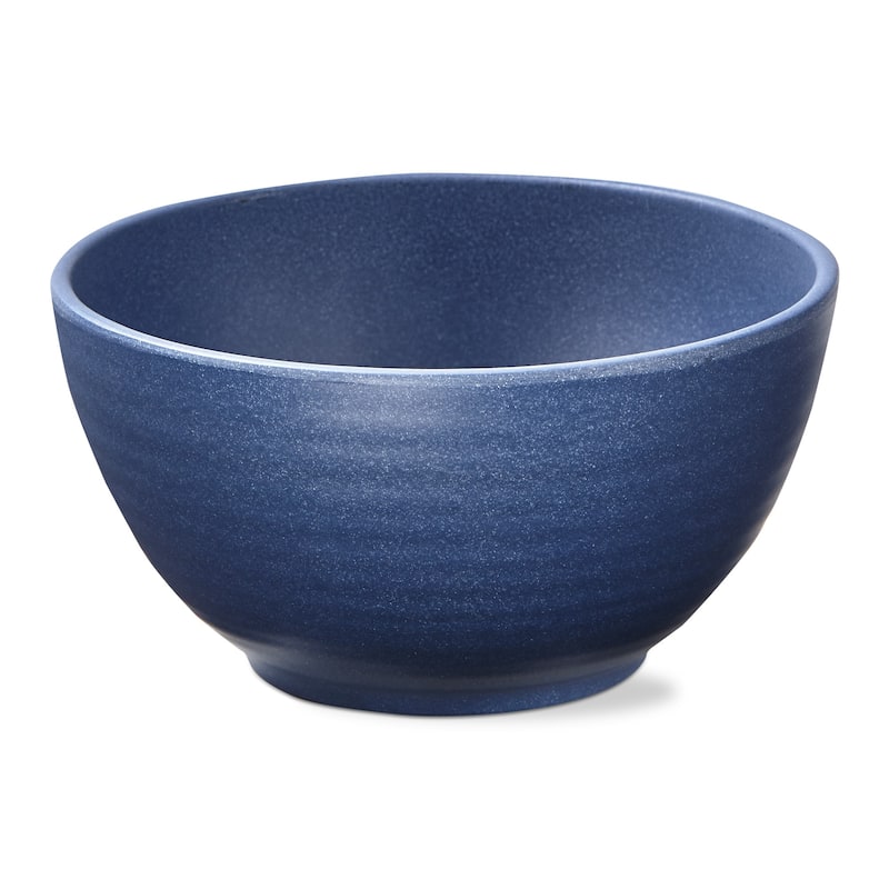 22 oz. 6 in. Blue Brooklyn Melamine Plastic Dinnerware Bowl Dishwasher Safe Indoor Outdoor Round Blue Set 4