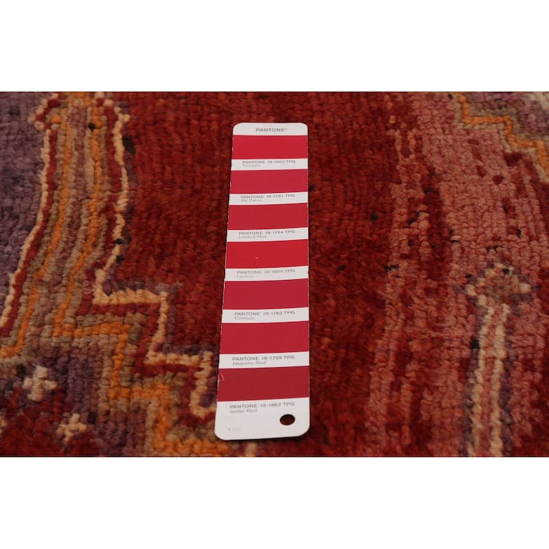 ECARPETGALLERY Hand-knotted Melis Vintage Red Wool Rug - 3'10 x 12'4