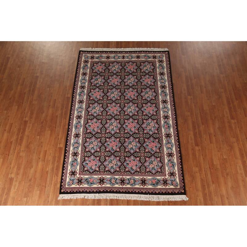 All-Over Floral Art & Craft Chinese Area Rug Handmade Wool Carpet - 6'0"x 9'7"