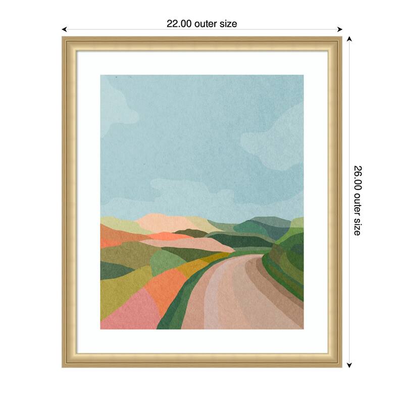 Kate and Laurel Framed Art Beautiful Landscape with Road by July Art Prints