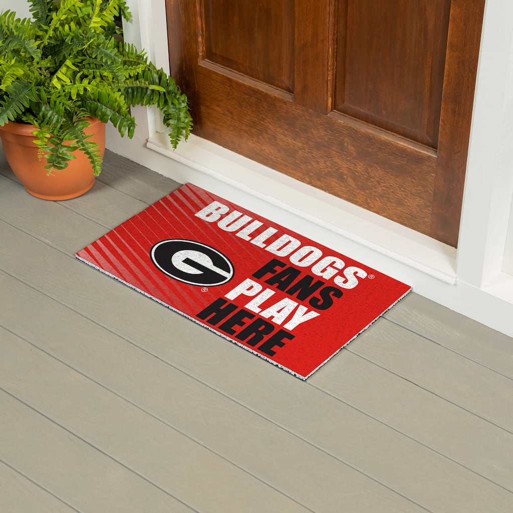 28 in. x 16 in. University of Georgia "Fans Play Here" PVC Door Mat