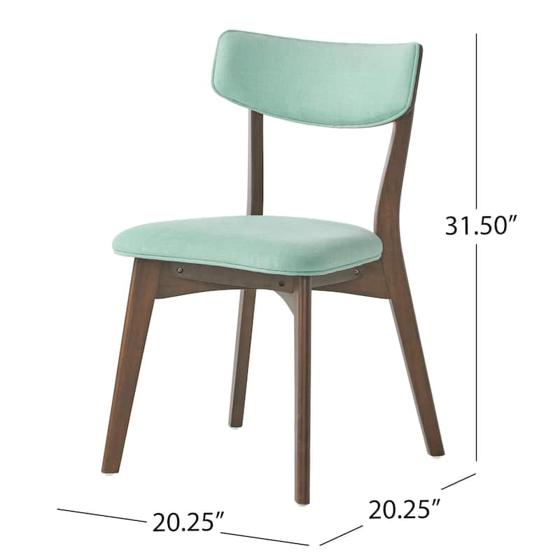Chazz Mid-Century Modern Upholstered Rubberwood Dining Chairs (Set of 2) by Christopher Knight Home