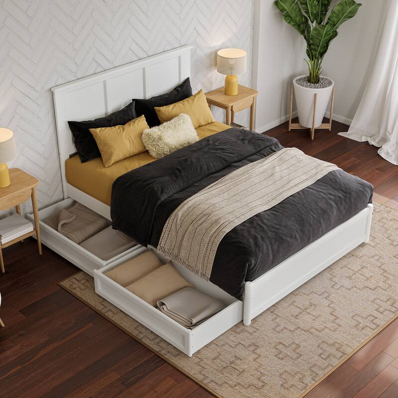 Felicity Platform Bed with Panel Footboard and Storage Drawers