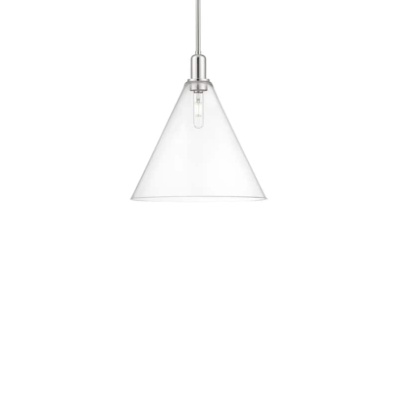 Innovations Lighting 716-1S-18-16 Berkshire Glass Pendant Berkshire - Polished Nickel / Clear